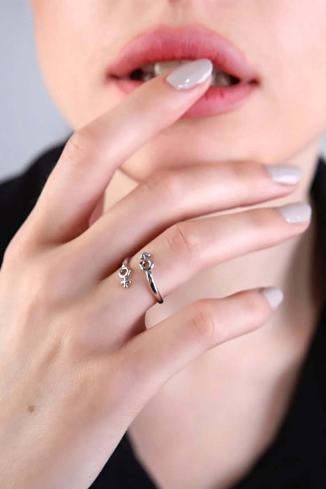 Heliophilia Silver Anillo de Zirconio en Bronce Plateado